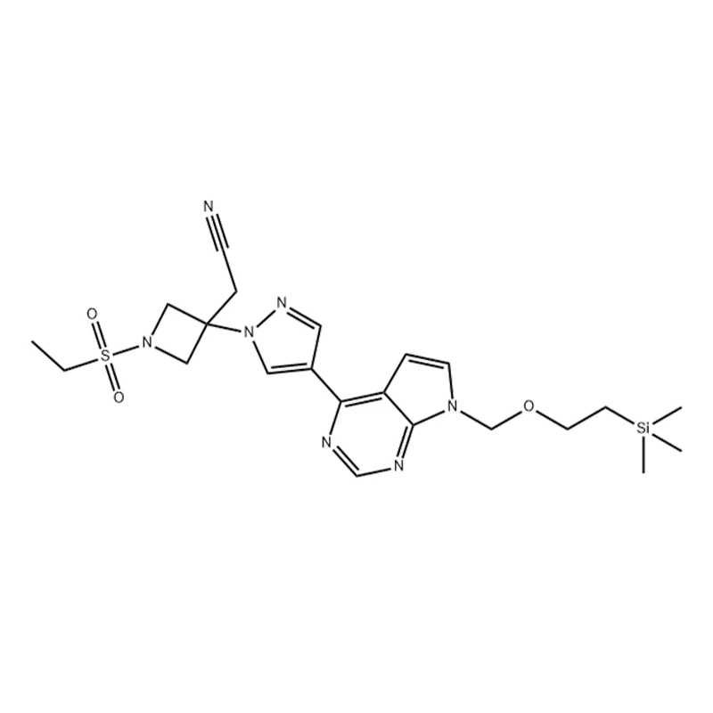 2-(1-(ethylsulfonyl)-3-(4-(7-((2-(trimethylsilyl)ethoxy)methyl)-7H-pyrrolo[2,3-d]pyrimidin-4-yl)-1H-pyrazol-1-yl)azetidin-3-yl)acetonitrile