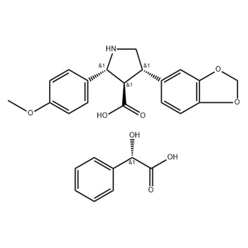3-Pyrrolidinecarboxylic acid, 4-(1,3-benzodioxol-5-yl)-2-(4-methoxyphenyl)-, (2R,3R,4S)-, (αS)-α-hydroxybenzeneacetate