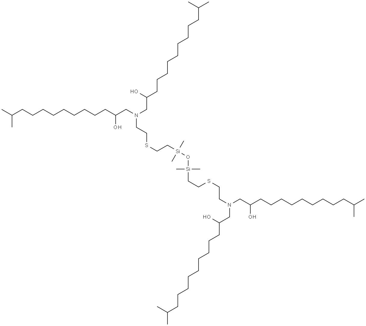 14,28-bis(2-hydroxy-12-methyltridecyl)-2,20,20,22,22,40-hexamethyl-21-oxa-17,25-dithia-14,28-diaza-20,22-disilahentetracontane-12,30-diol