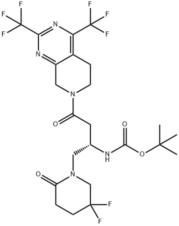 tert-Butyl ((1S)-3-{2,4-bis(trifluoromethyl)-5,8-dihydropyrido[3,4-d]pyrimidin-7(6H)-yl}-1-[(5,5-difluoro-2-oxopiperidin-1-yl)methyl]-3-oxopropyl)carbamate