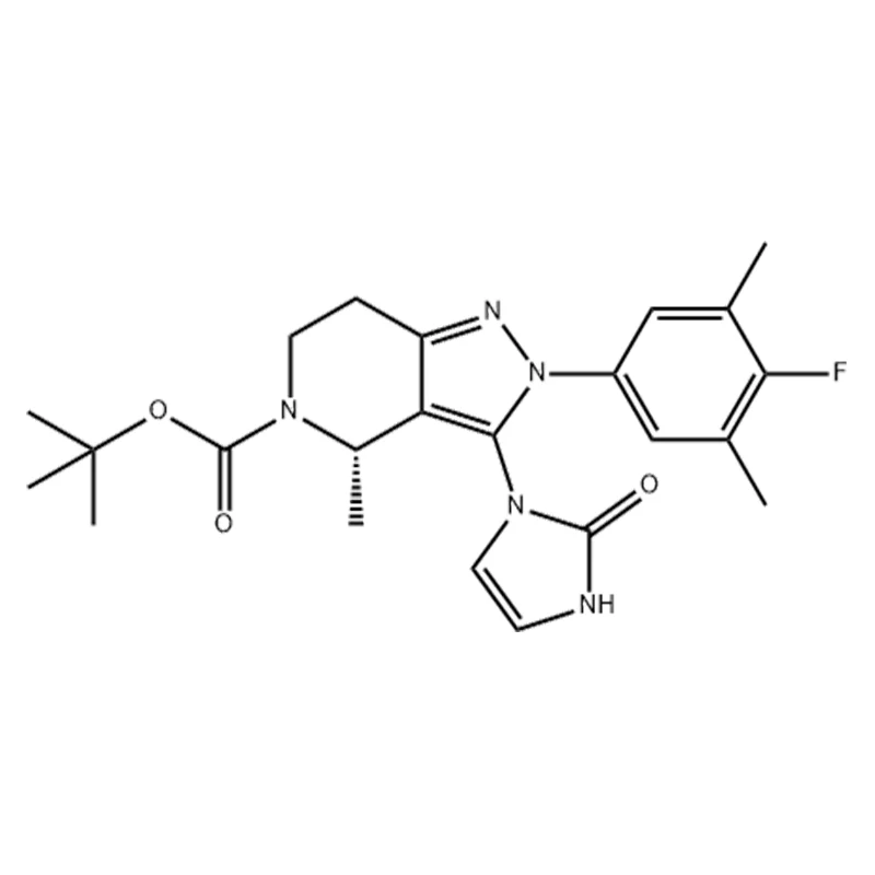 tert-Butyl (S)-2-(4-fluoro-3,5-dimethylphenyl)-4-methyl-3-(2-oxo-2,3-dihydro-1H-imidazol-1-yl)-2,4,6,7-tetrahydro-5H-pyrazolo[4,3-c]pyridine-5-carboxylate